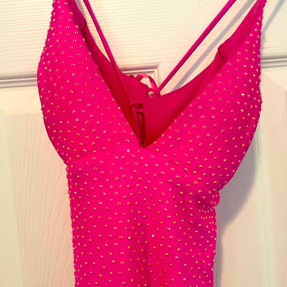 Vibrant Pink Studded Dress